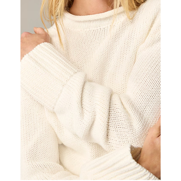 J Crew Heritage Cotton Rollneck Sweater XS White NWT Prep Tennis CE485 J.Crew - Picture 3 of 5